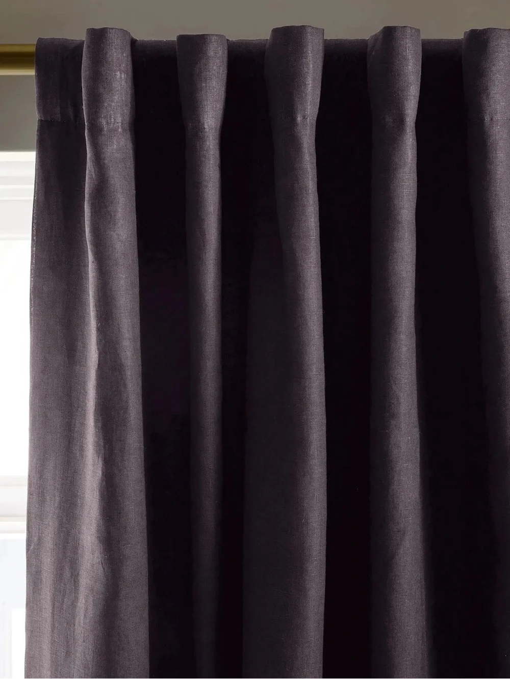 NWOT Quince European Linen True Blackout Curtain - Single Panel, 48 X 108- Storm